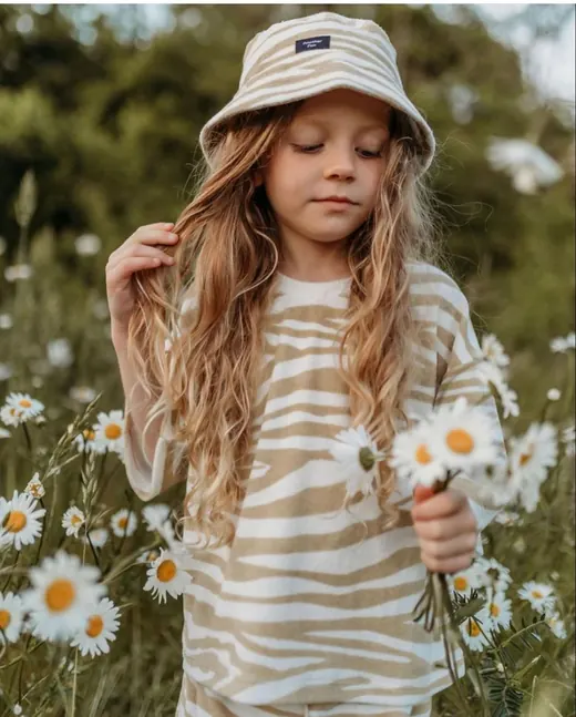 Neutral striped childrenswear dress