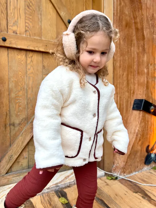 White fleece childrenswear jacket