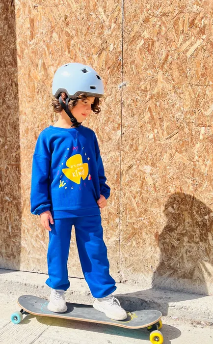 Blue printed childrenswear tracksuit