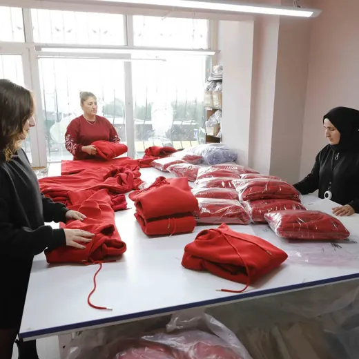 Garments prepared for packing