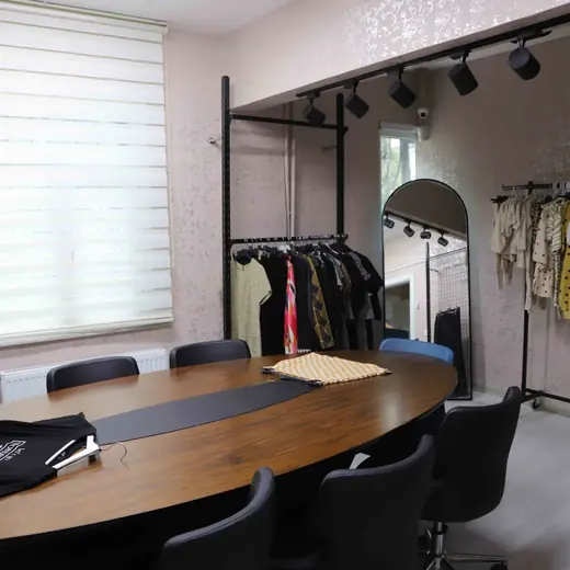 Sample room and workspace