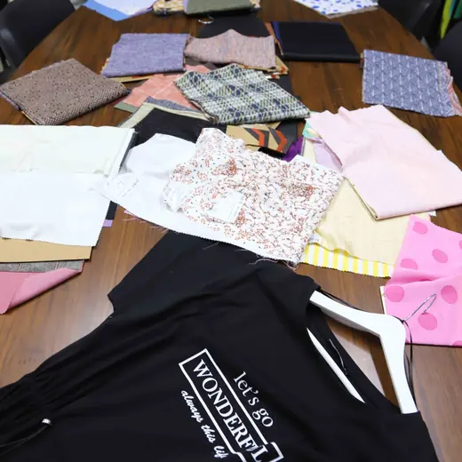 Style, fabric and colour samples