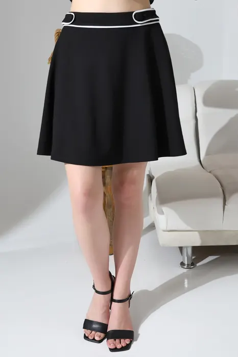 Black A-line womenswear skirt