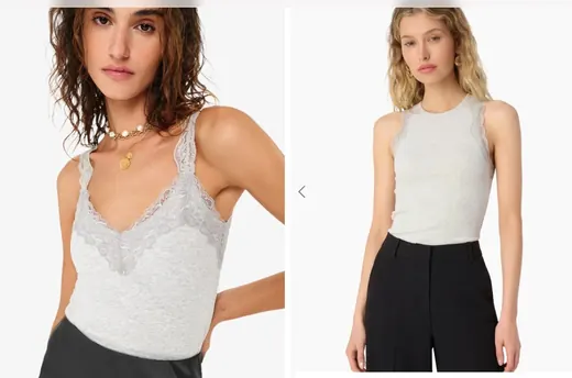 Womenswear lace top style selection