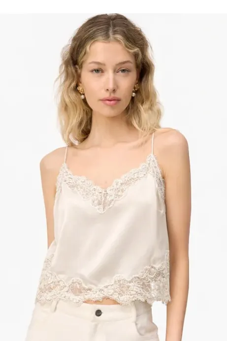 Cream lace camisole top