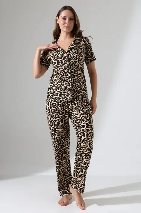 Leopard-print womenswear jumpsuit