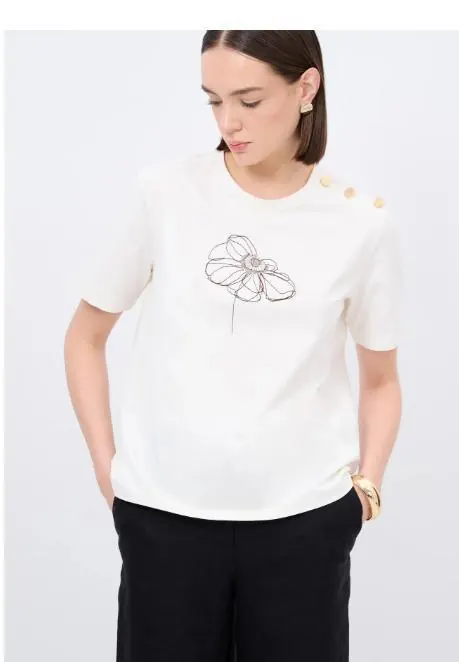 White printed womenswear T-shirt