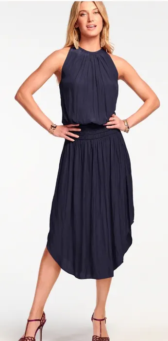 Navy halter womenswear midi dress